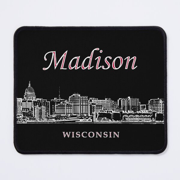 Item preview, Madison, Wisconsin - Madison Skyline & Landmarks (wh) designed and sold by leemcnut.