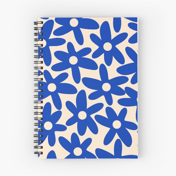 Item preview, Daisy Time Retro Floral Pattern in Bright Blue and Cream designed and sold by kierkegaard.