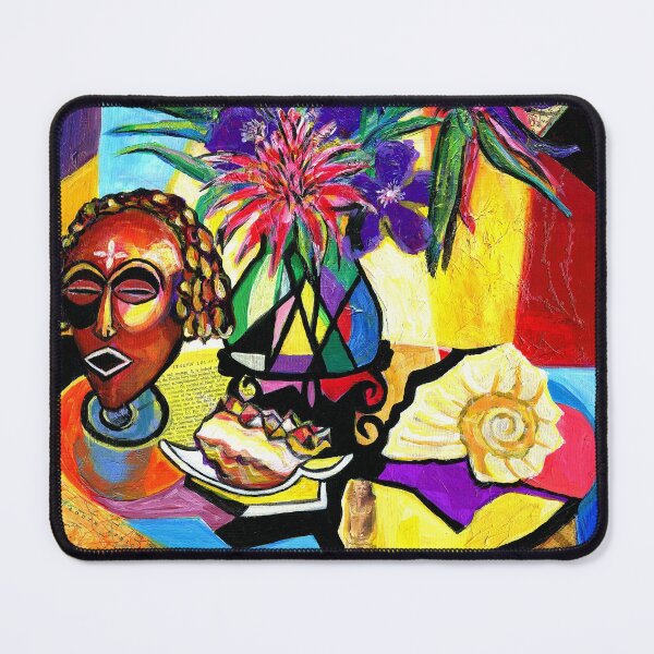 Item preview, Still Life with African Mask, Sea Shell, and Flowers designed and sold by Everett  Spruill.