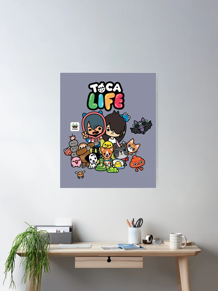  GLGFAS Toca Anime Boca Wall Art Canvas Painting Poster  Decorations For Bedroom Living Room Bathroom Framed Ready To Hang 12 x 12  Inch: Posters & Prints