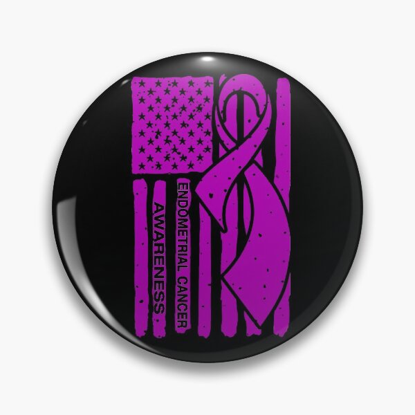 Item preview, Endometrial Cancer Awareness Ribbon American Flag designed and sold by Tadmab.