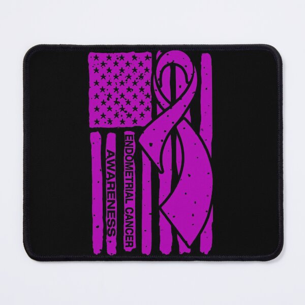 Item preview, Endometrial Cancer Awareness Ribbon American Flag designed and sold by Tadmab.
