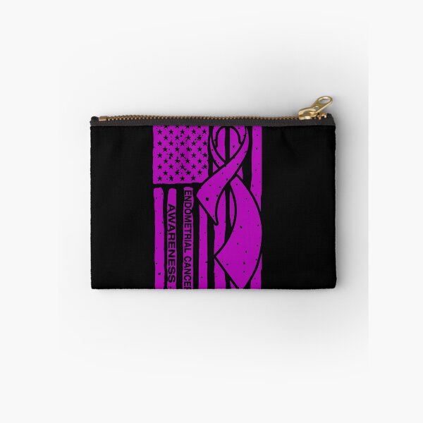 Item preview, Endometrial Cancer Awareness Ribbon American Flag designed and sold by Tadmab.