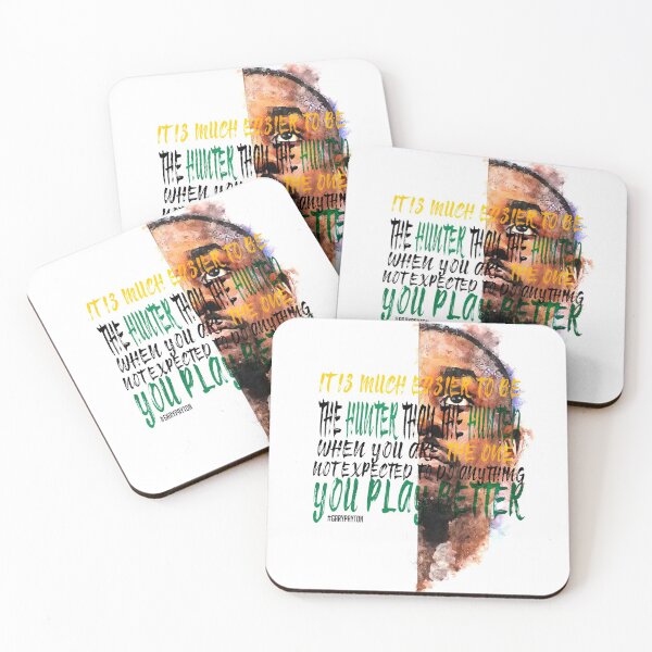 Item preview, Gary Payton Inspiration Saying Motivational Quote Watercolor sketching Positive quote: It is much easier to be the hunter than the hunted... you play better designed and sold by scribblelife.