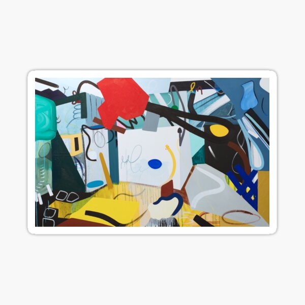 Green Abstract Interior Art Print Sticker