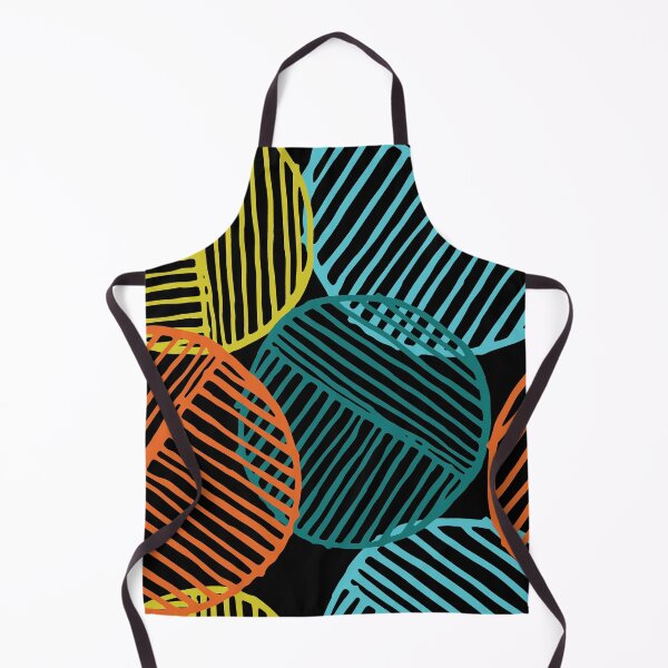 Item preview, 1950's-Inspired Aqua, Yellow Orange, Big-Lined Circles Designs  designed and sold by DEC02.