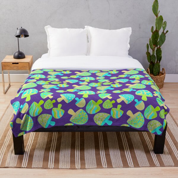 Item preview, Psychedelic mushrooms on indigo designed and sold by QuirkyCraftz.