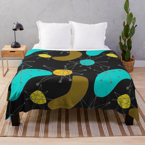 Item preview, Mid-Century Modern "Outer Space" Aqua And Yellow Pattern designed and sold by DEC02.