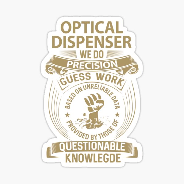 Vista previa del artículo con la obra «Camiseta con dispensador óptico - Camiseta con artículo de regalo We Do Precision Job», diseñado y vendido por paneczkopat.