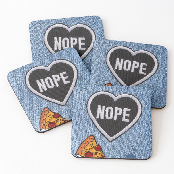 Item preview, Punk Nope Heart Patch and Pizza Pin on Dirty Denim designed and sold by Alex Larkin.