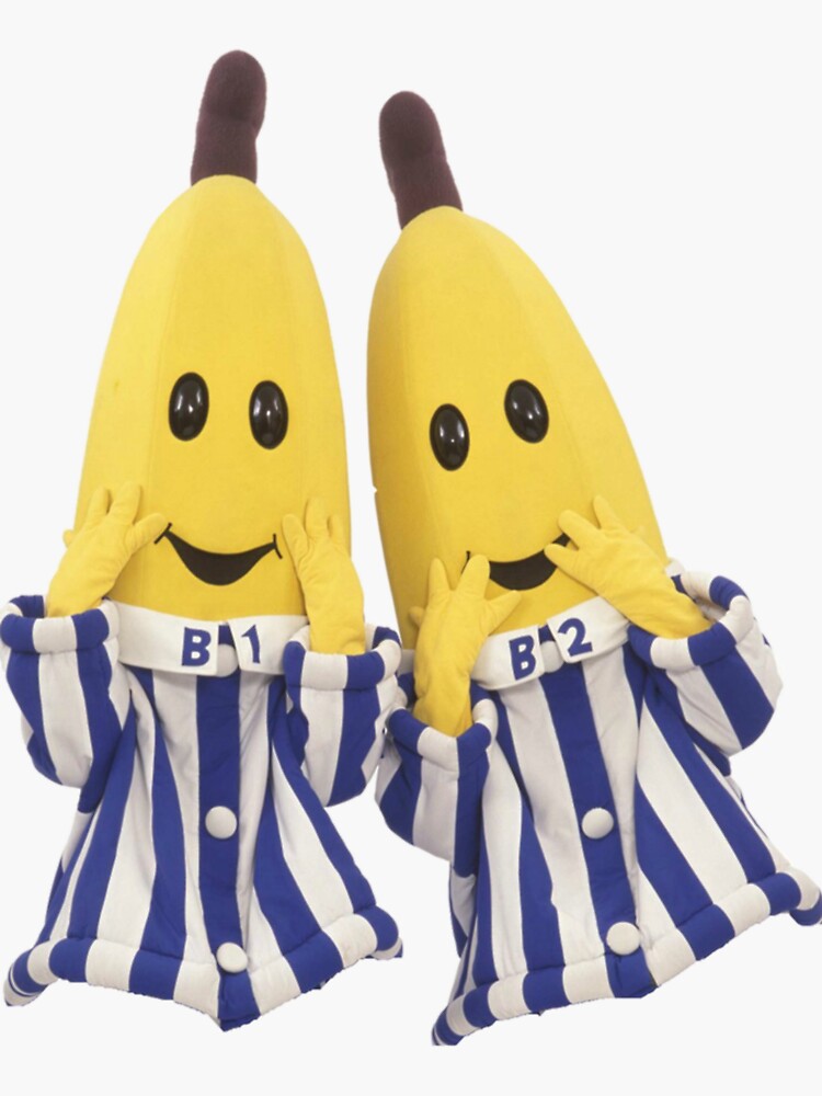 "bananas in pajamas, funny design " Sticker by HitThePrints2 Redbubble