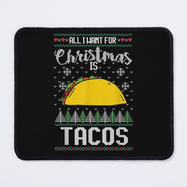 Item preview, All I Want for Christmas Is Tacos Ugly Pattern designed and sold by NilseUS.
