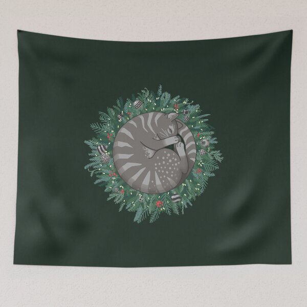 Item preview, Silver Christmas Wreath Cat designed and sold by Ravenwood135.