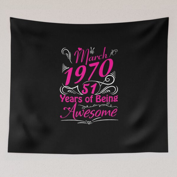Item preview,  Womens March 1970 51st Birthday Gift 51 Years Of Being Awesome designed and sold by BartonKenyon.