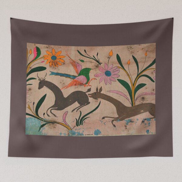 Item preview, Antique deer painting with flowers and a bird designed and sold by timg58.