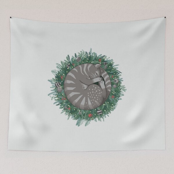 Item preview, Silver Christmas Wreath Cat designed and sold by Ravenwood135.