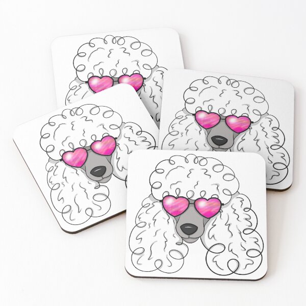 Item preview, Poodle With Sunglasses, White designed and sold by OneCraftyLady.