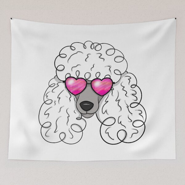 Item preview, Poodle With Sunglasses, White designed and sold by OneCraftyLady.