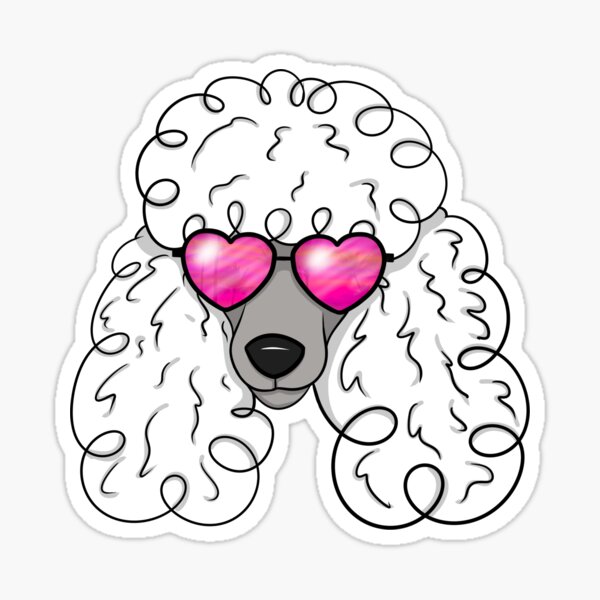 Item preview, Poodle With Sunglasses, White designed and sold by OneCraftyLady.