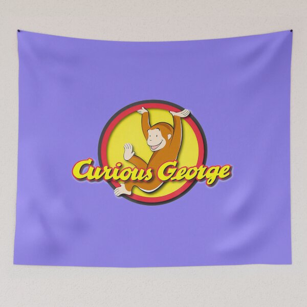 Item preview, Curious George Playfully Swinging Circle Logo   designed and sold by RunolfsdottirEs.