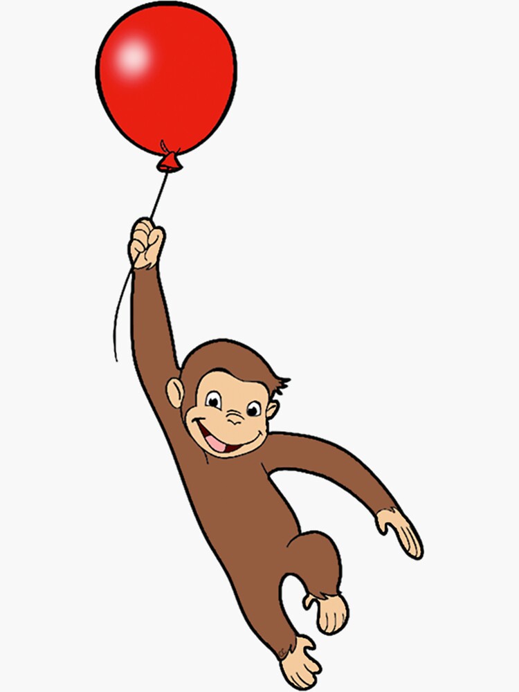 Curious George  Sticker for Sale by shining-art