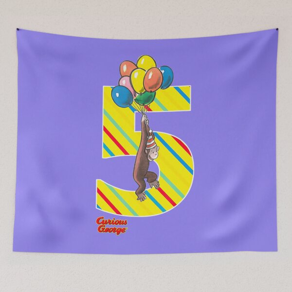 Item preview, Curious George Vintage 5th Birthday Balloons    designed and sold by RunolfsdottirEs.
