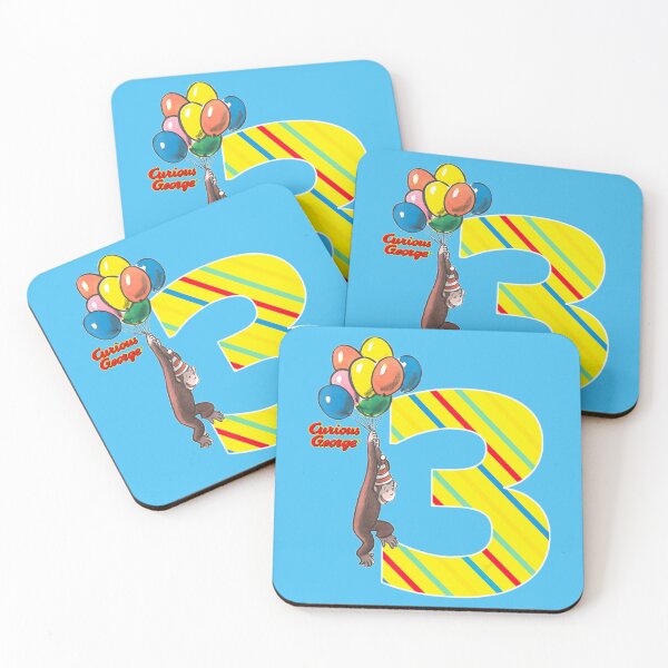 Item preview, Curious George Vintage 3rd Birthday Balloons   designed and sold by RunolfsdottirEs.