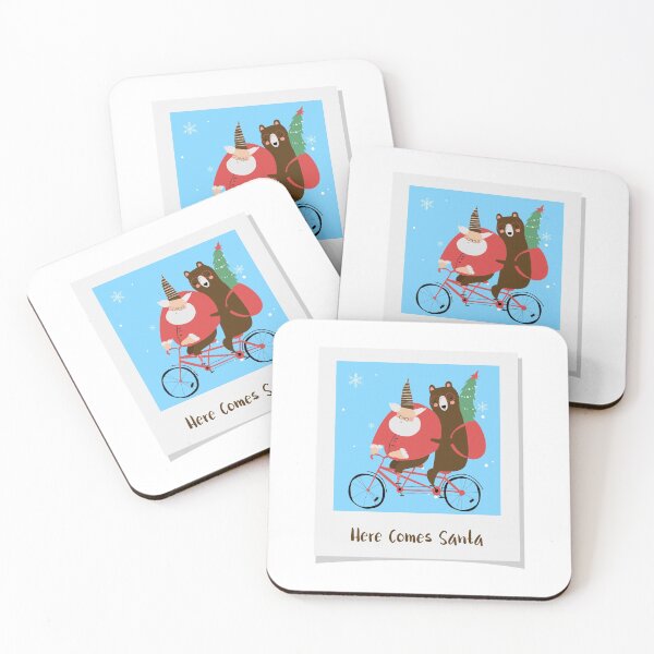 Item preview, Here comes Santa with a bear on a bike  designed and sold by LidaRayArt.