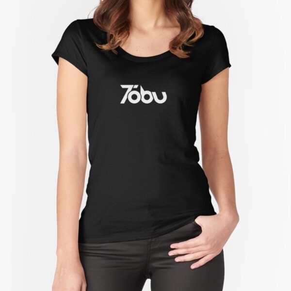 Tobu - White logo Fitted Scoop T-Shirt