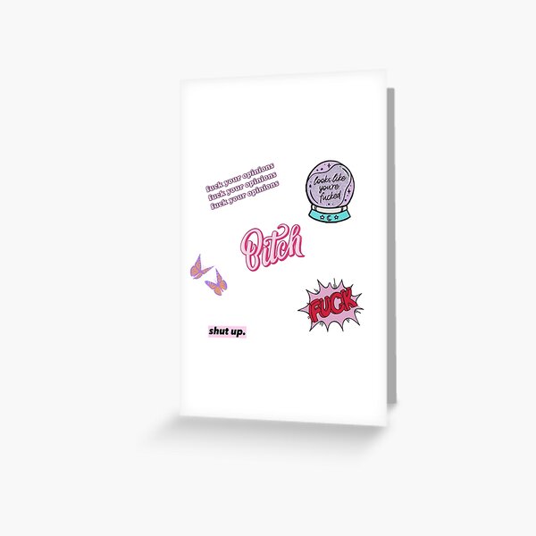 Baddie Aesthetic Sticker Pack Greeting Card By Prettywhitegirl Redbubble 7464