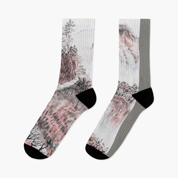 Item preview, Pink Retro Chinese Traditional Landscape Mountains - Chinese Traditional Landscape designed and sold by lodarohit.