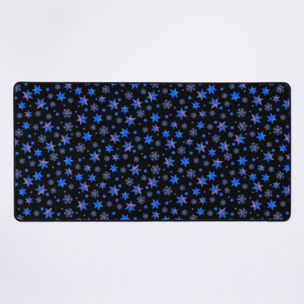 Item preview, Stars & Snowflakes IRIDESCENT Pattern: Royal Blue/Hot Pink/Aqua designed and sold by PawsitiveMum.