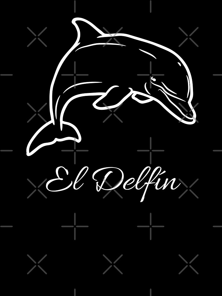 Spanisches Wort El Delfin (Der Delphin) - dunkler Hintergrund Babystrampler