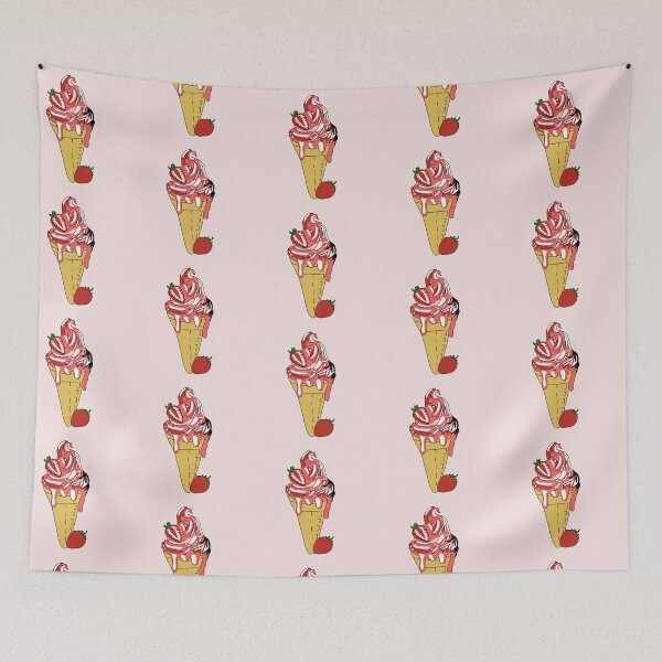 Item preview, "Summery Bliss: Savor the Sweetness with Our Irresistible Strawberry Ice Cream Delight!" designed and sold by Avaaxa.