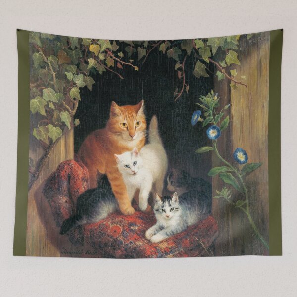 Item preview, Cat with Kittens Art by Henriette Ronner - Great Arts designed and sold by InHerits.