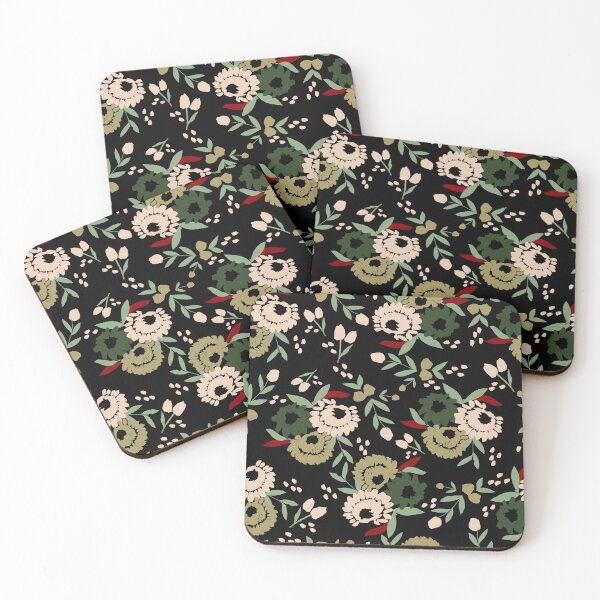 Item preview, black green red flower  designed and sold by chiara-de-david.