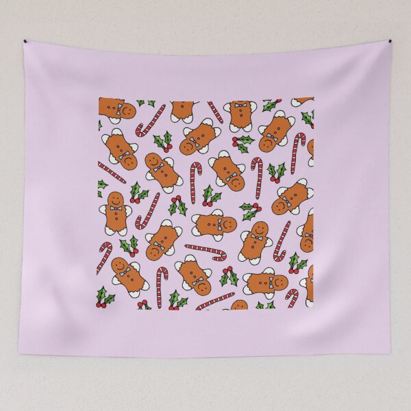 Item preview, Gingerbread Men and Candy Canes _ Holly _ Christmas Pattern designed and sold by VeumJoelle.