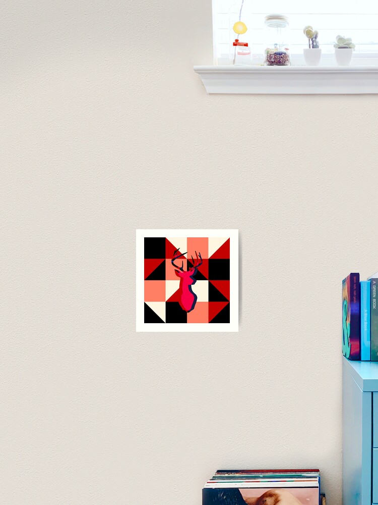 Thumbnail 2 of 3, Art Print, Red Deer Pattern designed and sold by SimpleLee.