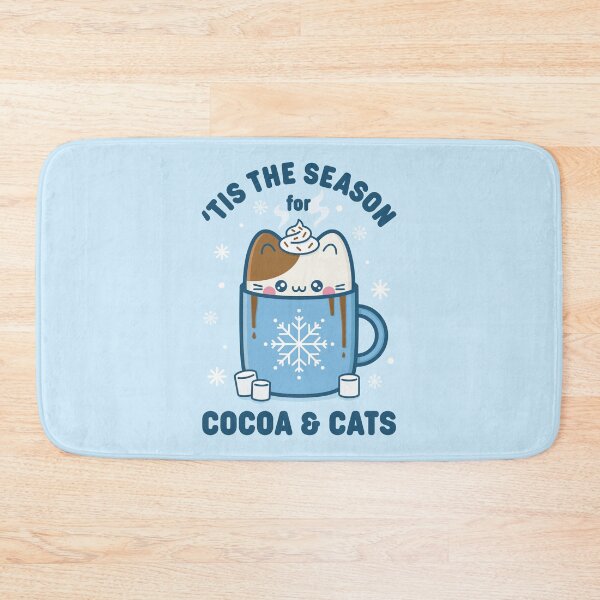 Item preview, Tis the Season for Cocoa and Cats - Hot Chocolate Kawaii Christmas Cat designed and sold by KittyCotton.