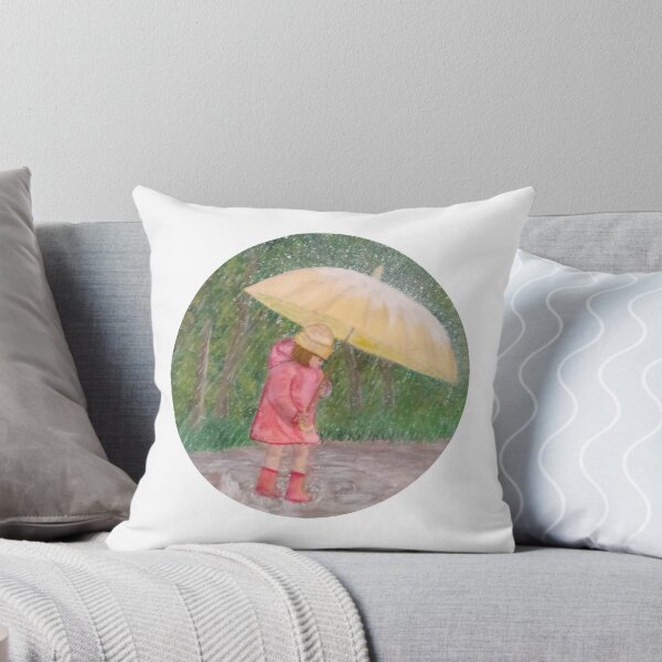 Item preview, Girl walking in the rain and having fun with the water puddles designed and sold by Daranem.