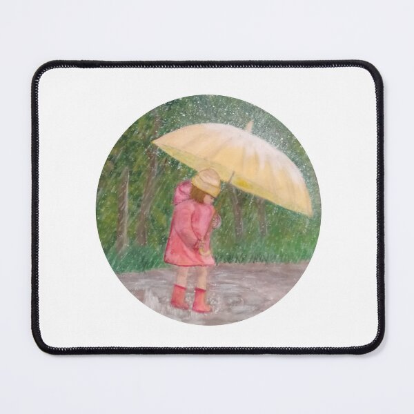 Item preview, Girl walking in the rain and having fun with the water puddles designed and sold by Daranem.