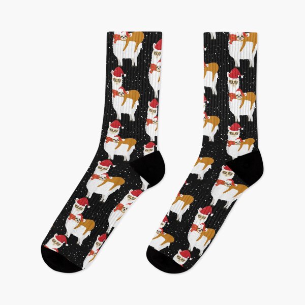 Artikelvorschau, Faultierreiten Lama Lustige Weihnachtsmütze Weihnachtspyjama entworfen und verkauft von NormaEng.