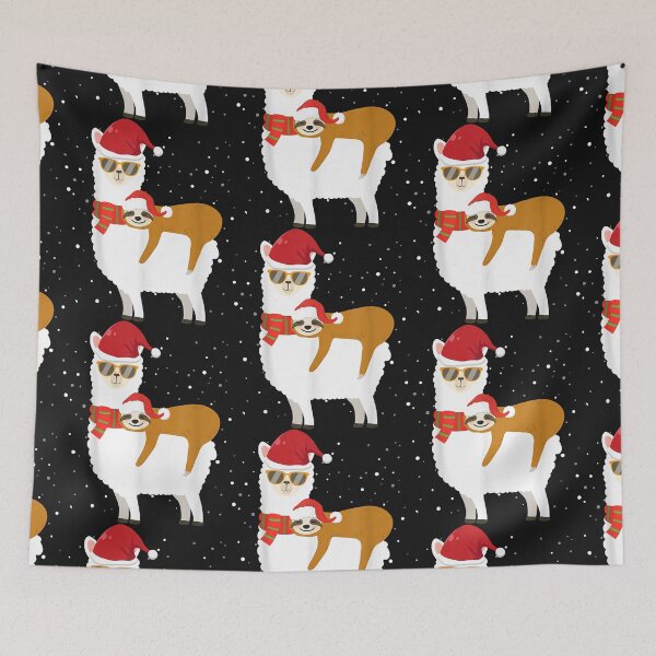 Item preview, Sloth Riding Llama Funny Santa Hat Christmas Pajama  designed and sold by NormaEng.
