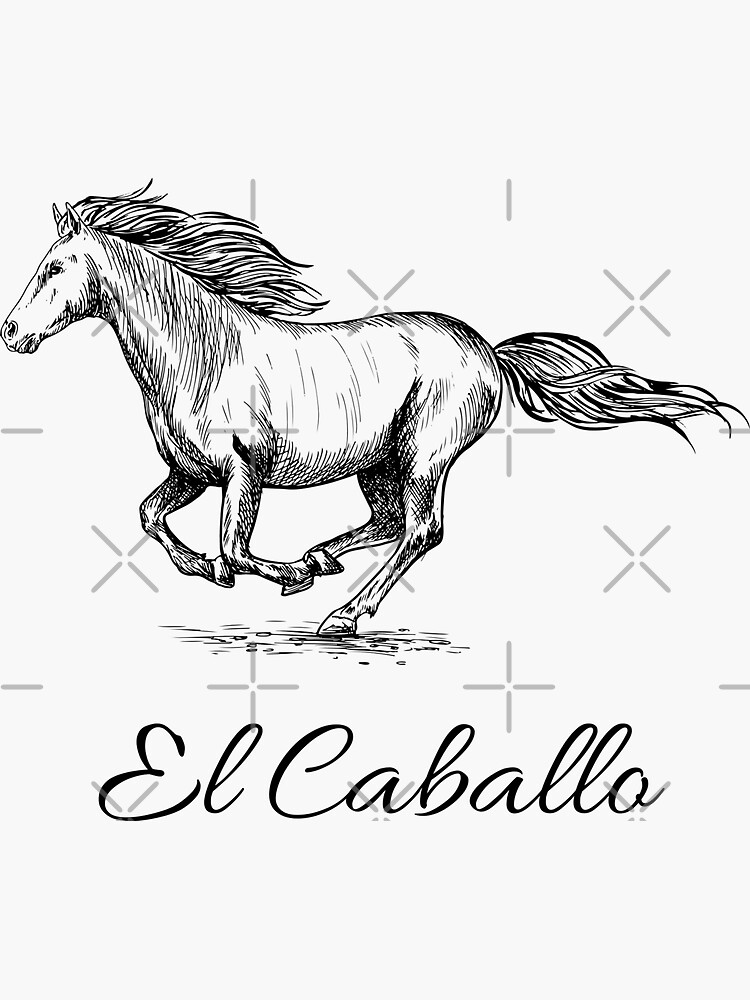 "Spanish Word El Caballo (The Horse)" Sticker by Colorfulspecks Redbubble