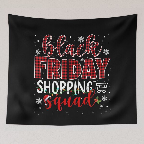 Item preview, Friday Shopping Squad Santa Plaid Family Black Christmas Pullover Hoodie designed and sold by georgiab491mic.