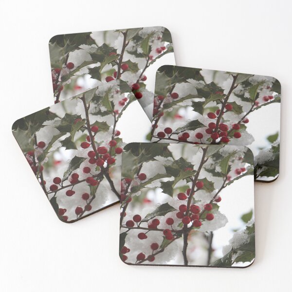 Item preview, Winter Holly Bush and Berries with Snow designed and sold by JariHawk.