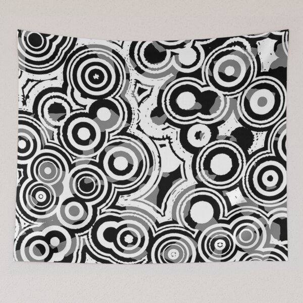Item preview, Black and white vanished circles designed and sold by NoahDea.