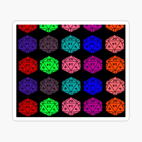 D20 dice pattern for geek gamers Sticker