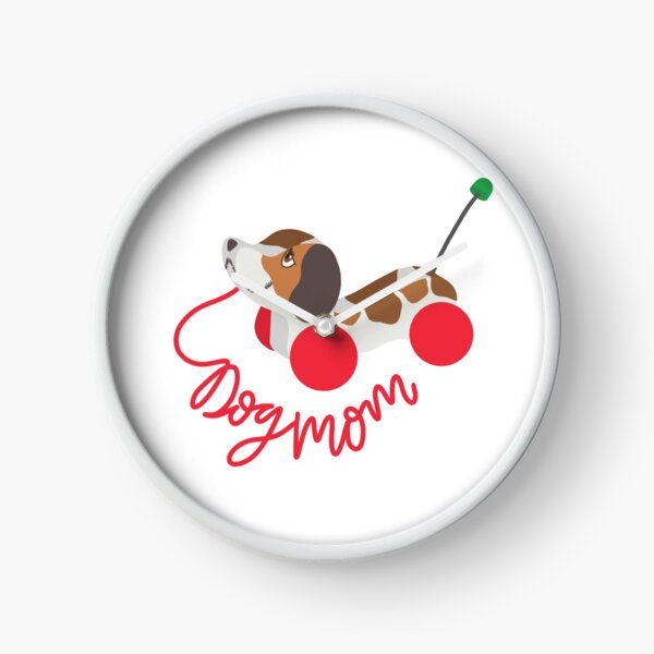 Retro Dog Mom  Clock