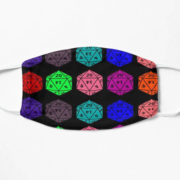D20 dice pattern for geek gamers Flat Mask